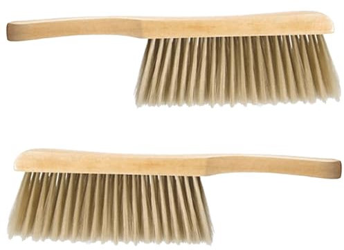 MOLUCKFU 2pcs Cleaning Brush Dust Cleaner House Plant Leaf Dusting Brush Brooms Buster Vent Mop Scrubber Vacuum Cleaning Bed with Broom Hand Duster Power Scrubbing Board Dry Wooden Handle