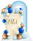 Blue Ball Cake Topper Rose Gold Balloons for Cake Decorating Supplies Balls Cake Decorations for Birthday Wedding Bridal Shower Baby Shower
