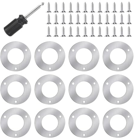 BDHI 12pcs 32mm Wild Bird Boxes Garden Small Birds Metal Plate Bird Nest Box Protection Plates Sparrow Nest Box Owl Budgie Swift Stainless Steel Plate(Y316-12)