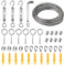 20m Garden Pergola Kit, Heavy Duty Picture Hanging Fencing, 40pcs Wire Rope Kit, Stainless Steel Cable Railing Metal Rope Clamps Sleeves Hooks Turnbuckle Wire Tensioner Trellis For Climbing Plants
