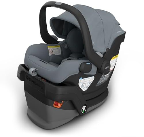 UPPAbaby Mesa V3 Infant Car Seat - Easy Installation + SmartSecure Technology - Attaches to Stroller | Base + Infant Insert Included - Callum (Stone Blue)