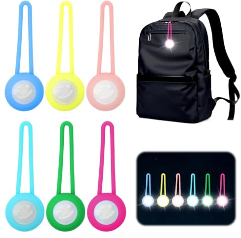 RANJIMA LED Blinklicht Schulranzen, 6 Stück Sicherheitslicht mit 3 Leuchtmodi,LED Reflektoren Kinder, Blinklicht Schulranzen Licht Reflektor Anhänger für Kinder Haustiere Jogger Rucksack Camper Laufen