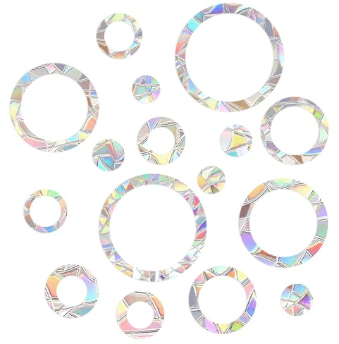TIESOME 32 Stück Prisma Fensteraufkleber, Suncatcher Sticker Groß Anti-Kollisions-Aufkleber Fensterdekoraufkleber Fenster PVC Fensteraufkleber Fensterbilder Selbstklebend für Glasscheiben Deko