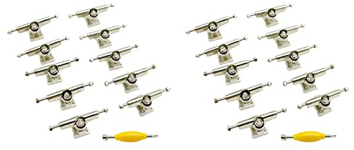 Rastapulz 20 Stücke 29 mm Fingerboard Trucks Finger Skateboard Deck mit Muttern mit Schraubenschlüssel Schraubendreher für Finger Skateboards