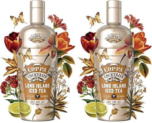 Coppa Cocktails Long Island Iced Tea 0,7L, 10% Vol. - Fertig gemixter Cocktail mit Vodka, Tequila, Rum & Cola, Ready to Serve - Komplexer Klassiker im Glas (Packung mit 2)