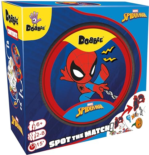 Asmodee | Dobble Spiderman | Family Card Game | Ages 6+ | 2-8 Players | 15+ Minutes Playing Time