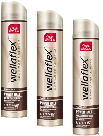 Wella flex Extreme Hold Spray coiffant pour 48 h de tenue ultime sans collage Formule végétalienne respectueuse du cuir chevelu Avec protection UV Degré de tenue 6 250 ml (Lot de 3)