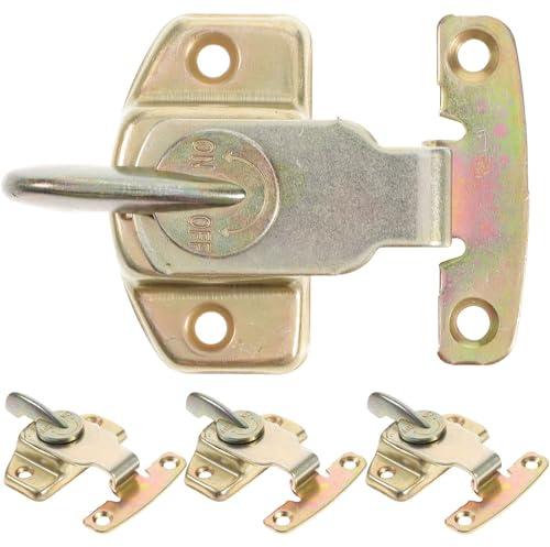 LALAFINA 4 Satz Tischschnallen aus Eisen mit Satiniertem Finish Verbinder für Tischplatten zum Straffen Zusammenziehen Geeignet für Briefkästen und Schränke in Gold