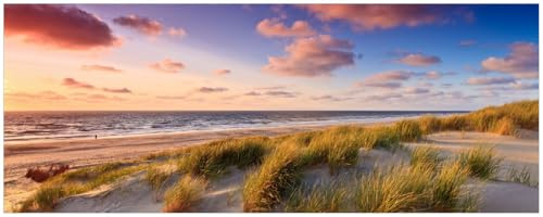 Wallario Küchenrückwand selbstklebend 115 x 50 cm, Motiv: Abendspaziergang am Strand - Sonnenuntergang über dem Meer | Spritzschutz abwischbar & pflegeleicht