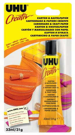 UHU Creativ Tube de colle pour Cartonnage/Papiers 33 ml Lot de 6