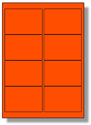 Label Planet® 8 Per Sheet, 5 Sheets (40 Tomato RED Labels), Matt Self-Adhesive A4 Coloured Stickers, for Laser/Copier or Inkjet Printer, UK LP8/99C, 99.1 x 67.7 MM, Colour Coding