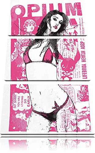 Pixxprint Opium light Bild, Leinwandbild 3 Teilig, Gesamtmaß: 120x80cm, Wandbild, Dekoration, fertig gespannt, Kein Poster