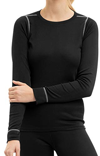 CFLEX Damen Ski- & Thermo Hemd - warme Unterwäsche Langarm POLARDRY - Schwarz-Grau S