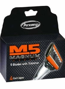 M5 Magnum razor Blades with Trimmer, 6 pack by M5