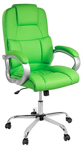 TPFLiving bequemer Premium XXL Bürostuhl Chefsessel Schreibtischstuhl DENVER grün belastbar bis 210 kg hochwertig Kunstleder Wippfunktion stabile Castor Rollen in 8 Farben wählbar