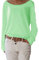 ZIOOER Damen Pulli Langarm T-Shirt Rundhals Ausschnitt Lose Bluse Langarmshirts Hemd Pullover Sweatshirt Oberteil Tops Shirts Grün M