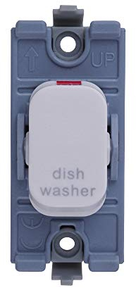 Schneider Electric GGBL20DPDWW Lisse módulo de interruptor de 2 polos para lavaplatos, 20AX, color blanco