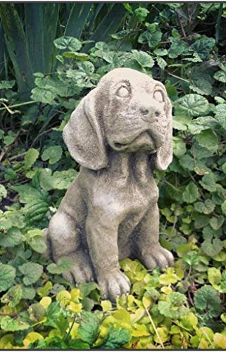 Garden - Outdoor Puppy Spaniel type dog Ornament Grey Frost proof sitting dog Ornament Figure