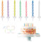 Relaxdays, bunt Geburtstagskerzen, 152-teiliges Kerzenset mit Haltern, Kuchenkerzen für Geburtstagsdeko, Partykerzen 6cm, Standard, 152