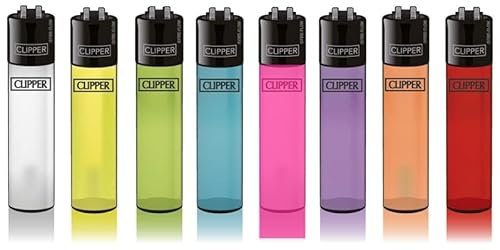 CLIPPER® Classic Large nachfüllbare Feuerzeuge | 5 Stück | Translucent Branded