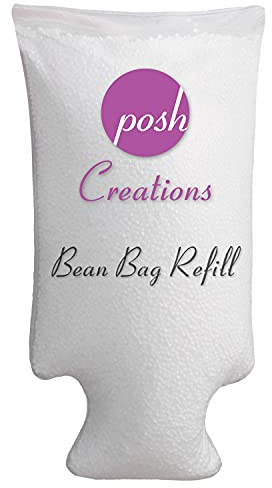 Posh Creations Filling Bean Bag Refill, 100 L, White with EZ-Pour Zipper Spout