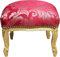 Casa Padrino Barock Fußhocker Bordeaux Muster/Gold - Antik Stil Möbel - Hocker