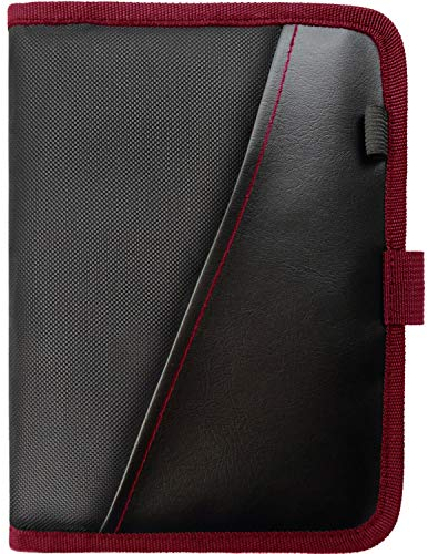 Glove Box Compartment Organizer - Car Document Holder - Owner Manual Case Pouch - Vehicle Storage Wallet for Registration & Insurance Card - Premium Auto Paperwork Holder - Log Book included - Red