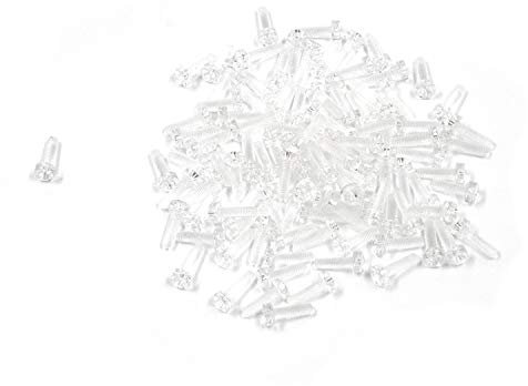 Geesatis Lot de 100 vis en plastique acrylique transparent avec écrou de serrage, vis cruciformes en acrylique transparent, vis serrées à la main M3 x 10 mm