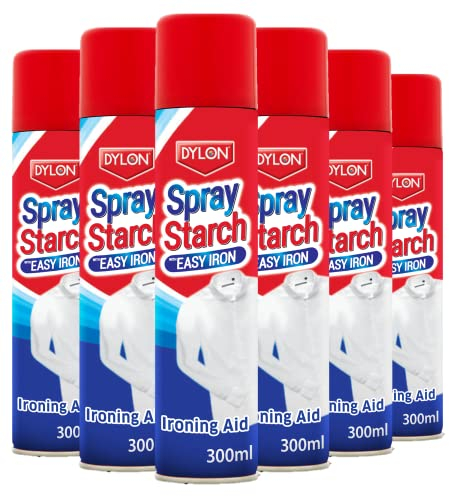 Dylon 2-in-1 Starch Spray with Easy Iron, Ironing Aid That Restores Look of Fabric and Helps Remove Creases - 300 ml (Pack of 6)