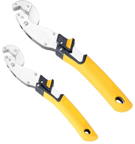 Fishtec Lot de 2 Pince Multiprise 13-24 mm - 10-19 mm Jaune