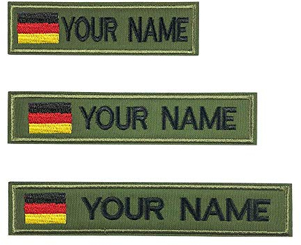 Benutzerdefinierte deutsche Militär Name Patch personalisierte gestickte Text Namensschild mit Aufbügeln Klettverschluss in Mehrfach Größen
