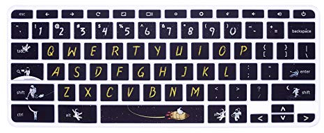 WYGCH Silicone Keyboard Cover Skin for HP Chromebook 11 x360 11.6, Chromebook 11 G2/G3/G4/G5/G6 EE/G7 EE 11.6, Chromebook 14-ca 14-ak14-X Series/Chromebook 14 G2 G3 G4 Keyboard Protector,Spaceman