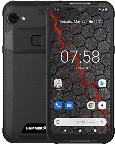 Hammer H Blade 3 6.2“ IPS Outdoor Handy, 48MP Kamera, Militärstandard Smartphone, Mega-Akku 5000mAh mit schneller Ladung, eSIM, NFC, Wasserdicht/Stoßfest, LTE 4G, IP69, Dual SIM - Schwarz