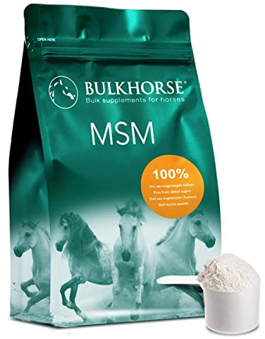 BulkHorse MSM Pulver | Premium-Qualität für Ihr Pferd | Völlig frei von zugesetztem Zucker | 1000 Gramm
