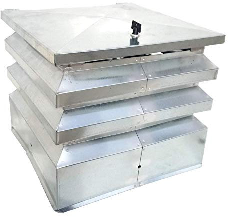 Comignolo antivento antipioggia rettangolare zincato 6/10 x camino e canna fumaria (42 x 52)