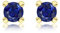 CARISSIMA Damen-Ohrstecker Geburtsstein September Saphir Zirkonia Gelbgold 9kt 4mm