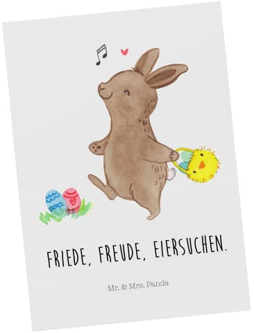 Mr. & Mrs. Panda Postkarte Hasen Eier suchen - Geschenk, Ansichtskarten, Ostern, Grußkarte, kunstkarte, Ansichtskarte, Postkarten
