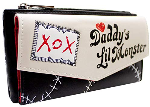 Squad Harley Quinn Daddy's Lil Monster XOX Geldbörse und Karten, Creme, One Size, Kupplung, Creme, One Size, Kupplung