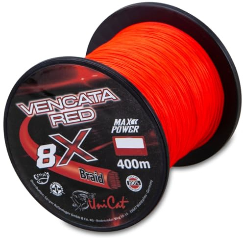 Uni Cat Hauptschnur zum aktiven & passiven Wallerangeln 400m Vencata Red Line 8X