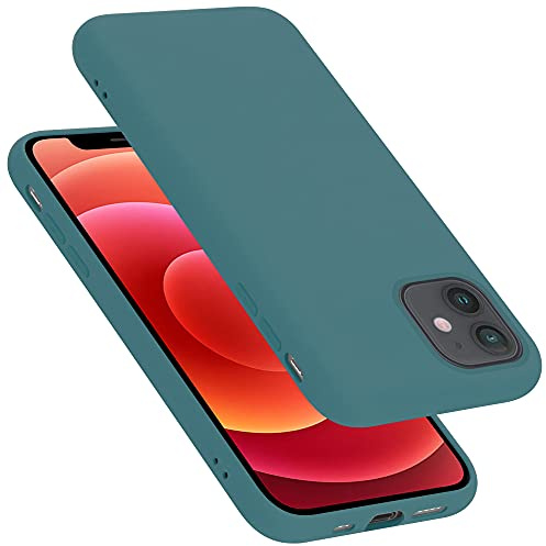 Cadorabo Hülle kompatibel mit Apple iPhone 12 MINI Hülle Silikon Handyhülle für iPhone 12 MINI Case aus flüssigem Silikon- Kratzfeste und stoßfeste dünne TPU Schutzhülle - Liquid GRÜN