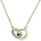 Yaneno Double Circle Necklace for Women 925 Sterling Silver CZ Zirconia Crystal Interlocking Infinity Pendant Necklace (Rose Gold)