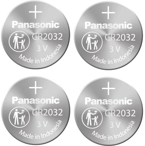 Panasonic 460117 Batteria a bottone al litio Cr2032, confezione da 4