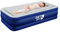 Get Fit Air Bed with Built In Electric Pump - Premium Single Size - Blow Up Bed with Free Pillow - Elevated Inflatable Air Mattress for Outdoor, Camping, Tents - Navy/White