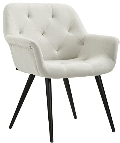 CLP Esszimmerstuhl Langford I Stoff I Kunstleder I Gesteppter Polsterstuhl I Stuhl Mit Bodenschonern, Farbe: beige, Material: Stoff