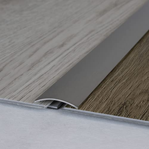 PROVISTON | Übergangsprofil | Edelstahl | Edelstahl matt | Breite 28 mm | Höhe 1 mm | Länge 1000 mm | Selbstklebend | Übergangsschiene | Übergangsleiste | Bodenprofil | Abdeckleiste | 1 Stück