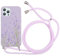 Phoona Handykette Hülle für Huawei P20 Lite 5,84 mit Band, Seil Necklace Handyhülle zum Umhängen Kordel Tasche Cover Lavendel Motiv Schnur Case TPU Silikon Stoßfest Schutzhülle für Huawei P20 Lite