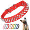 Hundehalsband Mit Leder Stacheln, Spike Katzenhalsband Mit Nieten, HalsbäNder Für Haustiere Welpe Hunde Rot XS