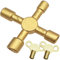 BOLTWORK 3pc Radiator & Bleed Key Brass Radiator 4 Way Professional Brass Multipurpose Utility Key Bleeding Radiators & Air Vents for Gas & Electric Meter 1% of Sale Value Will be Donated