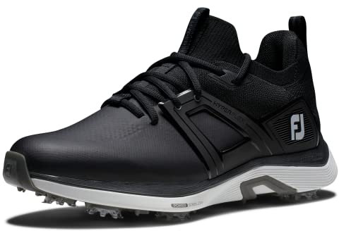 FootJoy Hyperflex, Zapato de Golf Hombre, Negro, Blanco y Gris, 8,5 UK