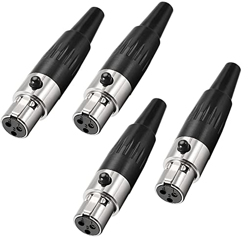 XMSJSIY Mini Connettore XLR a 3 Pin, Adattatore TA4F per Microfono, Mini Cavo XLR di Ricambio per Presa Audio F-Plug - 4 Pezzi